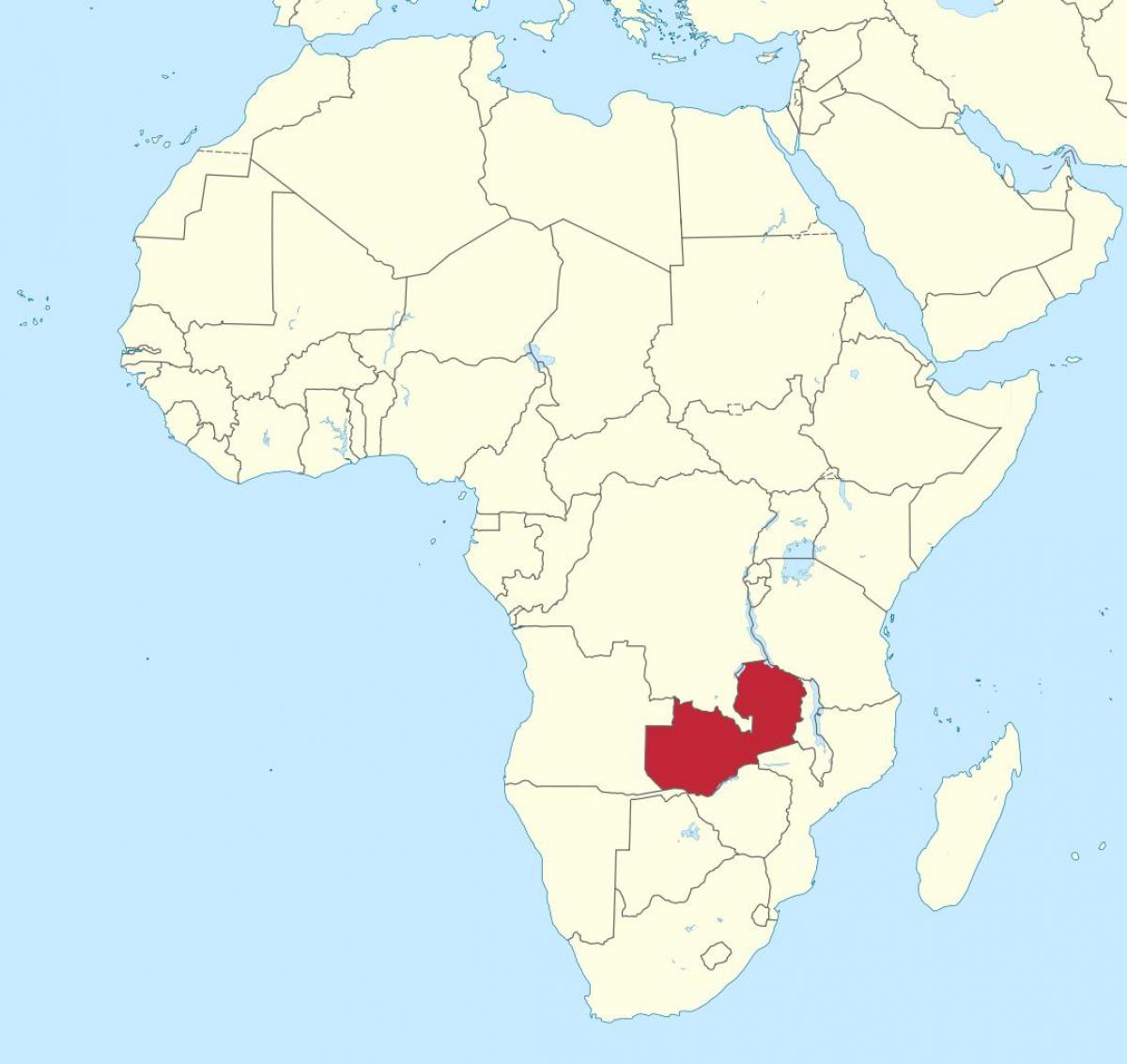 карта Африки, показывая Замбия