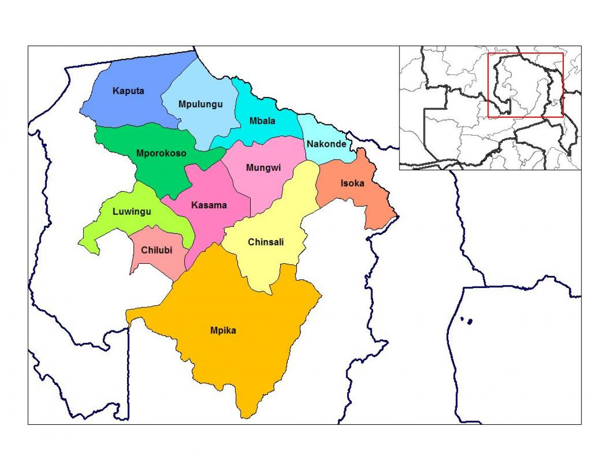 Карта Замбия, Северная провинция 