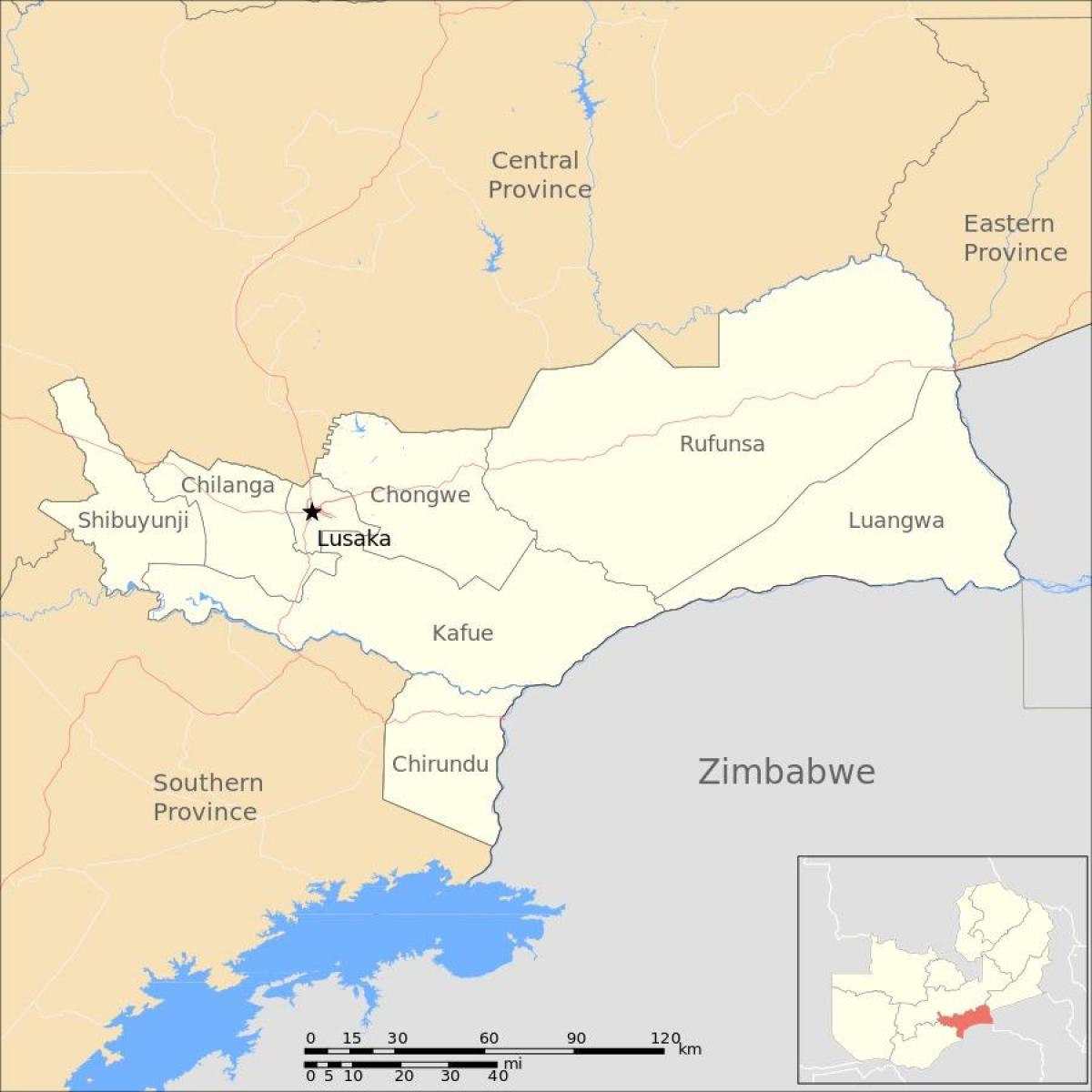 Карта лусака, Замбия
