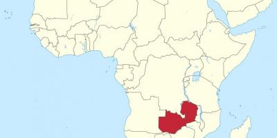 Карта Африки, показывая Замбия